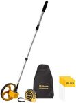 YS YUSON Rolling Measuring Wheel in Feet, One Key to Reset | Digital Gear Counter | Double Telescopic,Outdoor Measure Wheel with Mark Flags, Tape Measure and Canvas Carrying Bag, 6 Inch, Up to 9999Ft