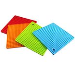 Maharsh Square Shape Silica Gel Anti Hot Heat Resistant Pot Holder,Car Dashboard Anti Slip Resistant Pad Dining Table Mat,Size 18cm Set of 4 Multi Color