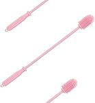 ZZRUI 15" Silicone Bottle Brush Cleaner for Narrow/Tall Bottle,Long Handle Silicone Scrub Brushes for Cleaning Water Bottle/Glasses/ Coffee Mug/ Baby Bottle/Vase Pink(one Pack)