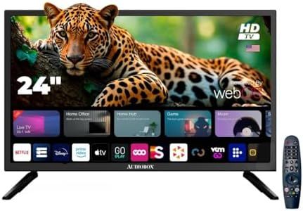 Audiobox TV-240SD 24-Inch Smart LED HDTV for RV, Camping | Magic Remote, webOS Hub, Bluetooth, Dual-Band WiFi, & 12V AC/DC Compatibility