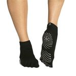 Gaiam Grippy Yoga Socks for Extra Grip in Standard or Hot Yoga, Barre, Pilates, Ballet or at Home for Added Balance and Stability, Grey
