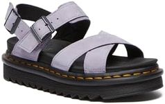 Dr. Martens Women's Voss Ii Cross Strap Buttersoft Leather Sandal, Lavender Frost, UK 6/US 8