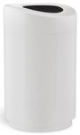 Safco Open-Top Modern Trash Can, Durable & Puncture-Resistant Stainless Steel, 30 Gallon, White