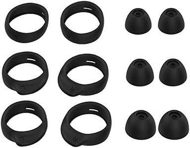 JNSA Wingtip and Ear Tip Set for Samsung Galaxy Buds, Wingtips 3 Size 3 Pairs and Ear Tips 3 Size 3 Pairs,Fit in The Case, Black BWT3PB
