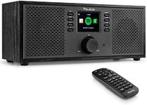 Audizio Rimini Internet Digital Radio with Bluetooth - Black, WiFi Internet Radio Tuner, 2.4" Colour Screen, Alarm Clock, Digital Radios, Multi-Preset, Sound, USB Charging Port