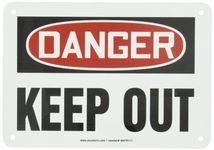 Accuform Signs MATR111VA Aluminum Safety Sign, Legend DANGER KEEP OUT, 7 Length x 10 Width x 0. 040 Thickness, Red/Black on White