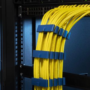 kwmobile Cable Comb Organisers Set of 2 – Blue Wire Management Clips with Screws