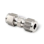 Horiznext Stainless Steel Compression Tube Fitting, Union, 5/16" Tube OD. Straight Adapter…