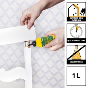 Everbuild 502 Weatherproof Wood Adhesive, 1 Litre – All Purpose Glue