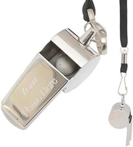 Gamekeepers Cottage gifts Personalised Referee Whistle FREE ENGRAVING With Strap/Keyring Attachment Referee Gift