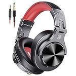 OneOdio A71 Wired Over Ear Headphones, Studio Headphones with SharePort, Professional Monitor Recording & Mixing Foldable Headphones with Stereo Sound for Electric Drum Keyboard Guitar Amp (Red)
