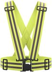 AYKRM 9 Color Reflective Vest with Hi Vis Bands, Fully Adjustable & Multi-Purpose: Running, Cycling, Motorcycle Safety, Dog Walking - High Visibility, YELLOW2, S-XL