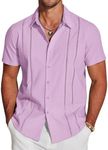 COOFANDY Mens Short Sleeve Button U