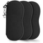 3 Pack Zipper Sunglasses Soft Case Portable Neoprene Eyeglasses Case for men and women