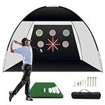 RUN.SE RUN.SE Golf Net，10x7ft Golf Nets with Turf Mat for Backyard Driving Chipping Swing Training，All in One Home Golf Hitting Aid Nets for Golf Training, with Carry Bag,Best Gift for Golf Lovers.