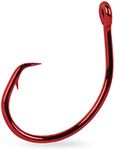Mustad UltraPoint Demon Wide Gap Perfect in-Line Circle 1 Extra Fine Wire Hook | for Catfish, carp, Bluegill to Tuna | Saltwater or Freshwater Fishing Hooks [Size 2/0, Pack of 10], Blonde Red