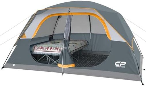 CAMPROS CP Upgraded 8 Person Camping Tents, Waterproof Windproof Family Tent with Larger Mesh Windows & Door, Double Layer, Easy Set Up, All-Season Dome Tent with Top Rainfly & Carry Bag