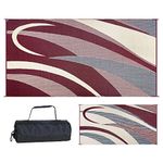 Ming's Mark GB5 Burgundy/Black 8' x 16' Graphic Reversible Mat