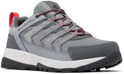 Columbia Men's Strata Trail Low Waterproof, Titanium Grey Steel/Mountain Red, 9.5