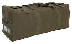 Rothco GI Type Enhanced Cotton Canvas Duffle Bag, Olive Drab, Olive Drab, 32” x 12” x 12”