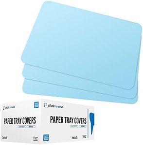 PlastCare USA Blue Disposable Tray Liners, Sanitary Covers for Size B Dental, Surgical, Medical Tray, Tattoo Table Station, Aesthetician Supplies, Single Use Paper Sheets 8.5" x 12.25", 1000 Pack