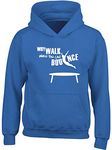 Hippowarehouse Why Walk When You Can Bounce Trampolining Kids Children's Unisex Hoodie Hooded top Royal