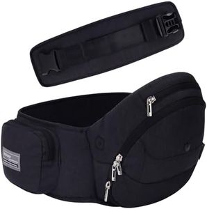 Bebamour Foldable Baby Hip Seat Carrier Ergonomic Toddler Waist Seat for 0-36 Months (Black)