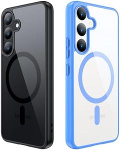 Anloes Magnétique Coque pour Samsung Galaxy S23 FE 5G Compatible avec MagSafe, [2 Pièces] Protection Antichoc Militaire Etui Anti Rayures Transparente Arrière Housse Case (Noir et Bleu)