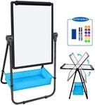 Dry Erase Board with Stand - Double Sided 28"x20" Portable Writing Whiteboards, Height Adjustable & 360° Rotating U Stand Magnetic Whiteboard for Home, School, Restaurant & Presentation