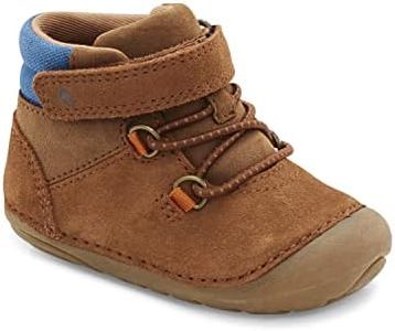 Stride Rite Baby-Boy's Sm Russell First Walker Shoe, Brown, 3 Wide Infant