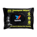 UpUrFit XXL Shampoo Wipes | Post Sport or Workout Hair & Scalp Cleansing, pH Regulation, Anti-Bacterial, Anti-Fungal Properties | Alcohol & Paraben Free Wet Wipes for Hair | 10 Sheets per Pack