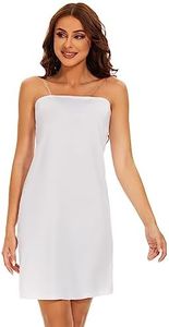 MANCYFIT Women's Full Slips Dress Tube Top Strapless Slips for Under Dresses Invisible Straps White 3X-Large