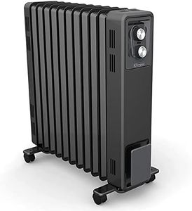 Dimplex 1.5kW Oil Free Column Portable Heater, High Efficiency Heating with Adjustable Thermostat, 2 Heat Settings, Easy Roll Castors & Lightweight 7 Fin Design, Black