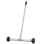 Toolwiz Magnetic Sweeper 43.2cm/17 inch Heavy Duty Magnet Pickup Tool Lawn Roofing, 4KG/8.8 Lbs Yard Magnet with Telescoping Holder and Wheels to Pick Up Nails Magnetic Sweeper for Construction