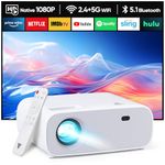 2024 New Upgraded Projector with Enhanced Features 5G WiFi, Full HD 1080P,4K Supported, BT 5.1 Support, 20000 Lumens for Home Cinema,Compatible with Android/iOS/Windows/TV Stick/HDMI/USB