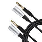 EBXYA XLR to Jack 6.35mm 1/4inch Male XLR to TRS 1M/3ft 2 Packs Microphone Cable with 3-Pin Balanced Interconnect Cord Patch Lead