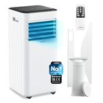 Emperial Air Conditioner 9000 BTU, 4-in-1 Portable Air Conditioning Unit, Dehumidifier, Cooling Fan with 2 Fan Speeds, Digital Display, Remote Control, 24 Hour Timer & Dual Window Venting Kit