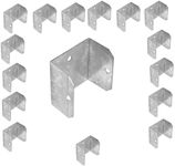 Fence Panel Clips Trellis U Clip Bracket for Timber Posts, Anti Rattling Secure Fence or Refix Panel Galvanised Fencing Clips 47mm Fence Panels (Pack of 16)