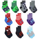 Spiderman Grip Socks, Socks for Toddler Boys, 10 Pack, Spider man Toddler Gripper Socks, Amazing Spiderman Variety Pack