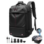 KITPIPI Vacpack Backpack,60L Expandable Vacuum Backpack Travel Backpack with Vacuum Compression Air Vacuum Backpack Men Women, Black+electric Vacuum