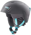 uvex Manic Pro - Ski Helmet for Kids - Individual Fit - Optimized Ventilation - Black-Petrol Matt - 54-58 cm