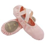 s.lemon Ballet Shoe,Girls Elastic Ballet Slippers Stretch Canvas Dance Shoes for Kids Adult Pink 26EU 8 UK Child