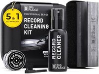 BIG FUDGE Professional Series Vinyl Record Cleaner Kit - Vinyl Record Cleaning Kit Includes Vinyl Record Brush Cleaning Fluid, Stylus Gel, Brush for Velvet, Padded Storage Case