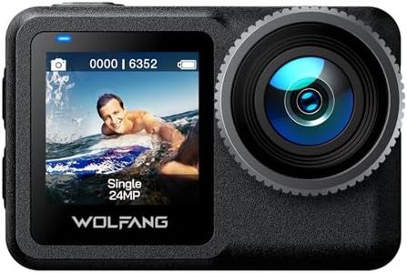 WOLFANG Action Camera GA440 Native 4K60FPS 24MP, 40m Waterproof with Case, 2.2-inch Touchscreen, 5G WiFi, EIS, Built-in 1650mAh Magnetic Rechargeable Battery and 64GB Storage, Accessory Kit
