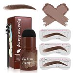 Eyebrow Stamp Stencil Kit, Eyebrow Stencils with 3 Pc, Eyebrow Brown Definer, Eyebrow Pencil, Brow Stencils and Shaping Kit Reusable (Dark Brown)