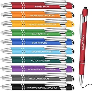 Sinmoe 20 Pcs Snarky Office Pens Funny Demotivational Quotes Ballpoint Work Sucks Pen Complaining Vibrant Negative Passive Insulting for Colleague (Rude Style), Black (Pens-Sinmoe-04)