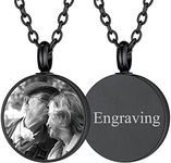 FaithHeart Black Cremation Keepsakes for Ashes Personalized Custom Engraving Photo Text Memorial Remembrance Jewelry
