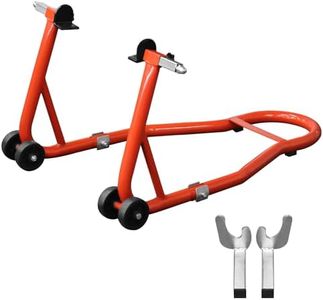 SEKAM Motorcycle Rear Stand with U & L Fork Adapters, 500kg (1100lbs) Capacity, Heavy Duty Paddock Lift for Sport Bike Maintenance & Storage - Orange