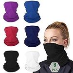 Face Covering 6 Pack, Unisex Multifunctional Headwear Neck Gaiter, Seamless Neck Scarf Bandana Face Scarf- Breathable Cycling Motorcycle Balaclava Snood Scarf Neck Tube Face Cover For Men Women