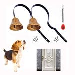 EYLEER Premium Metal Dog Doorbell Pet Dog Cat Door Bells for Potty Training Housebreaking House Training to Prevent Door Scratch with Free Dog Training Clicker (2 Doorbells + 1 Clicker)